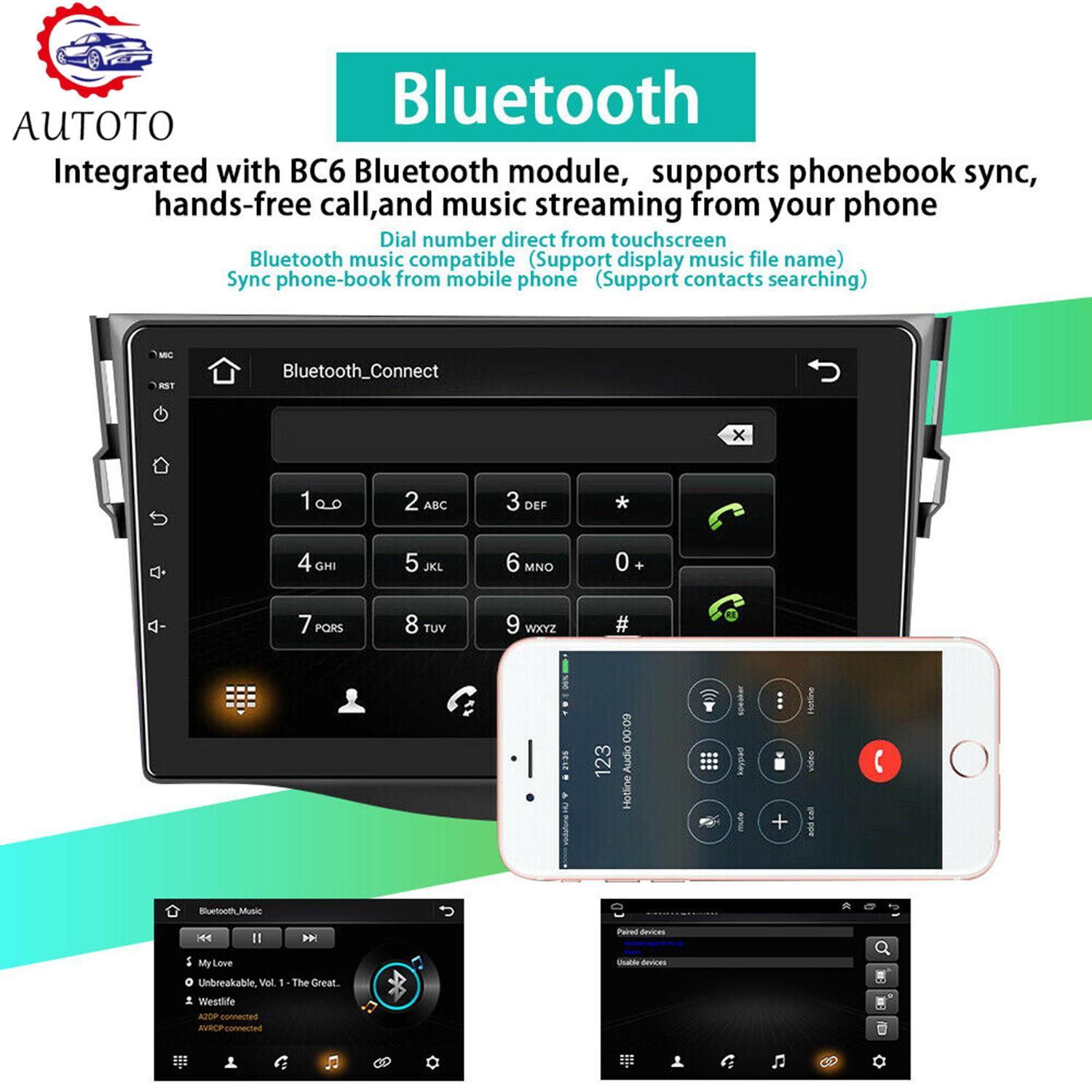 9 Car Radio Stereo Gps Player Auto Carplay Android For 2007-2012 for Toyota Rav4