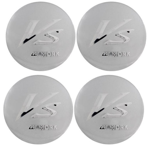 Silver 4x56 mm for VS work wheels center sticker rim sticker edge sticker logo