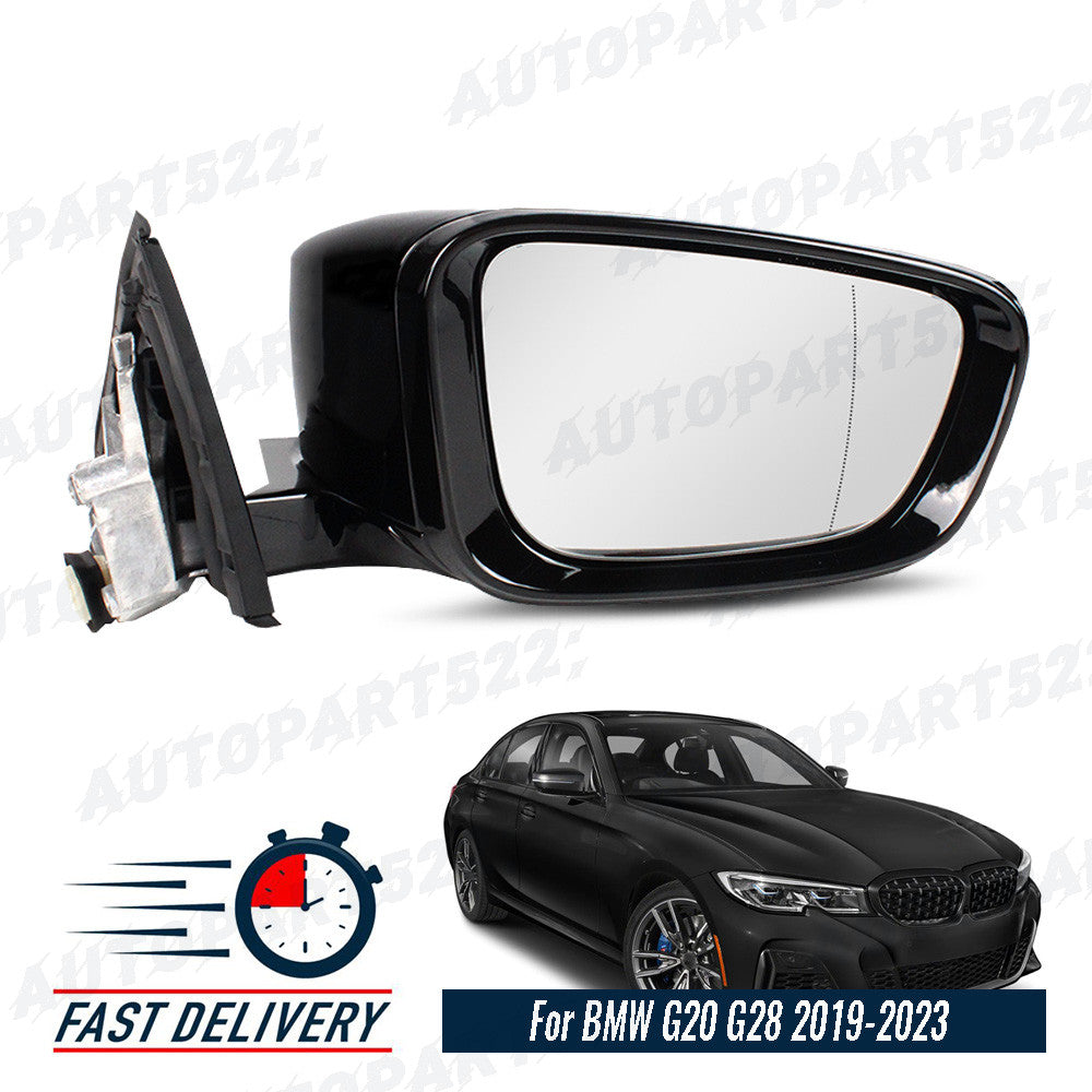 Right Passenger Side Mirror with Camera for BMW G20 G28 2019-2023 Black 9 Pins