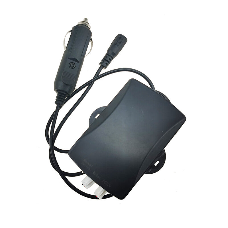 2.25-inch electric exhaust butterfly valve with manual and remote control motor switch.