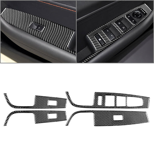 Carbon Fiber Window Lift Switch Panel Cover Trim for Hyundai Sonata 9th 15-19 15