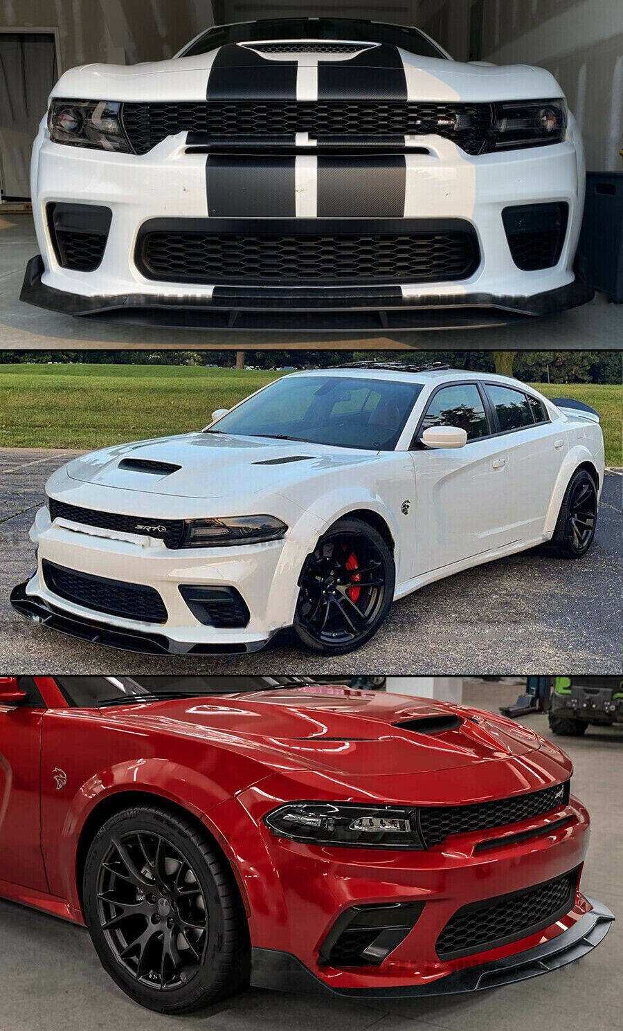 For 2020-2022 for Dodge Charger SRT Hellcat Scat Widebody Front Bumper Lip Splitter