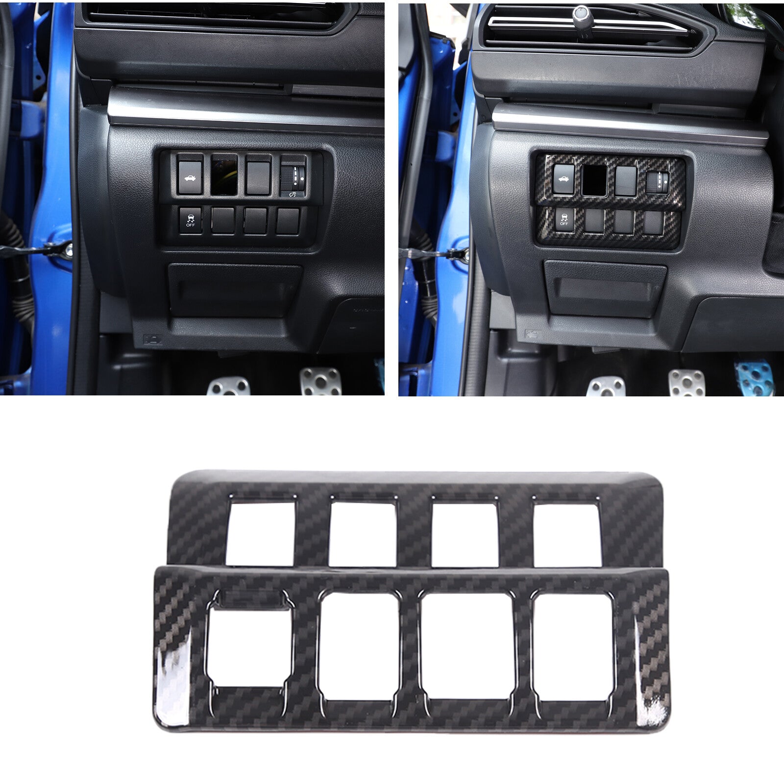 2-Piece Red Inner Door Handle Molded Decorative Cover Frame for Corvette C7 2014-2019