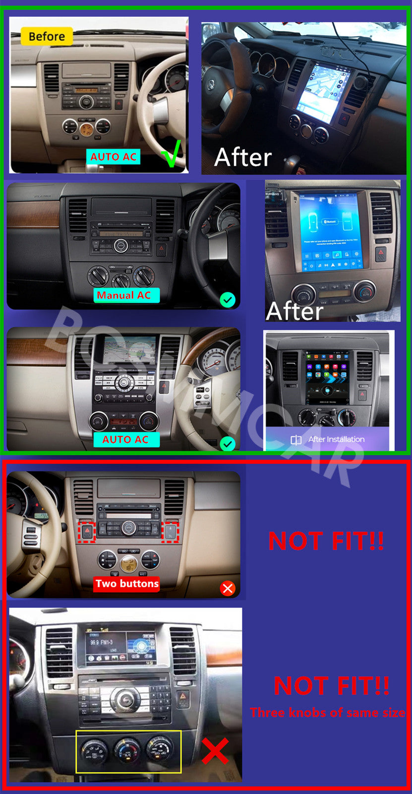 9.7 Android 13 Car Stereo Player Radio BT Fit for Nissan Tiida Versa 2004-2011