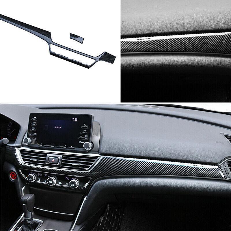 Car for Honda Accord 18-22 Carbon Fiber ABS Central Console Dashboard Strip Trim