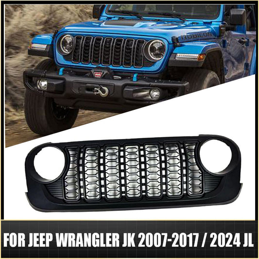 for Jeep for Wrangler JK 2007-2017 2024 JL Front Grill Bumper Mesh Grille