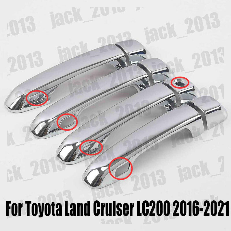 for Toyota for Land Cruiser LC200 2016-2021 8pcs Chrome ABS Door Handle Cover Trim