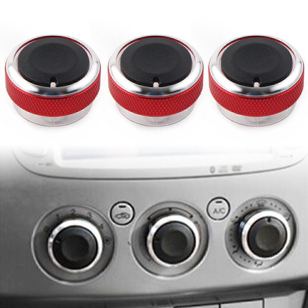 Air Conditioner Switch Knob Button for Ford Focus MK2 MK3 Mondeo C/S-max 3PC Red