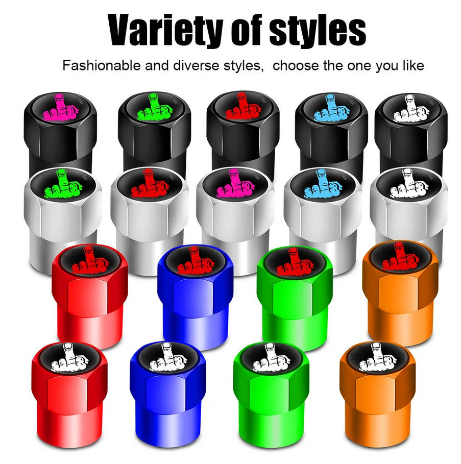 Car tire valve cover rod air dust cover dice gray  for ford  4-piece set