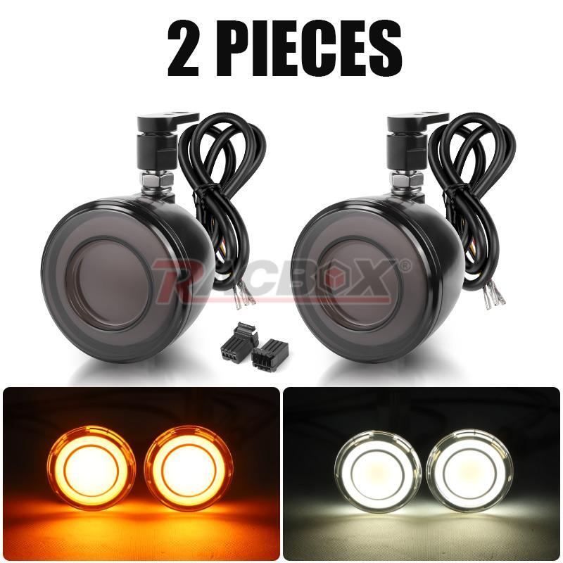 Front Amber White LED Turn Signal Indicator Light Running For Sportster 883 1200