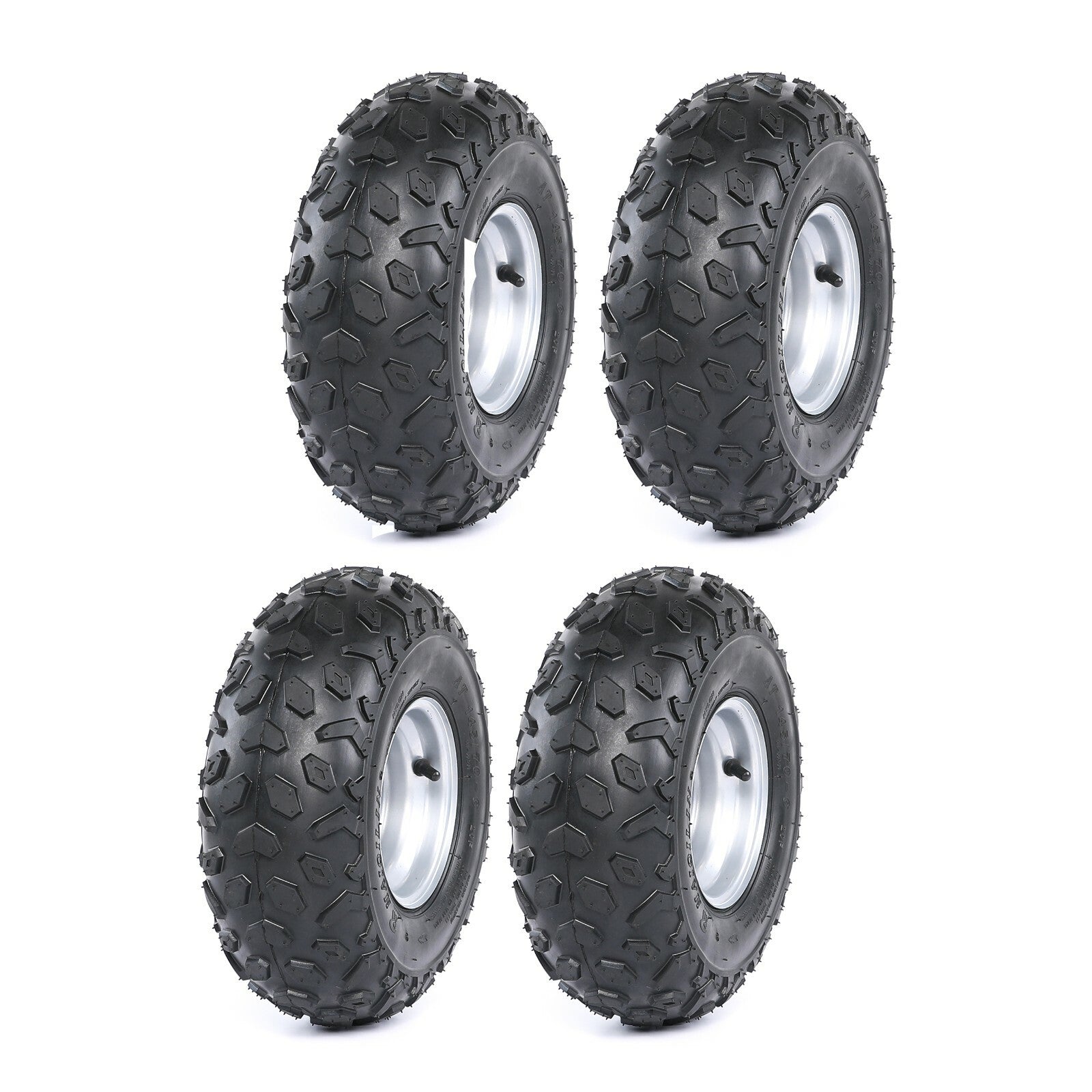 4-piece set of 145x70-6 tires and rims for all-terrain vehicles, four-wheel off-road vehicles, Taotao for Suzuki LT50 for mini bicycles.