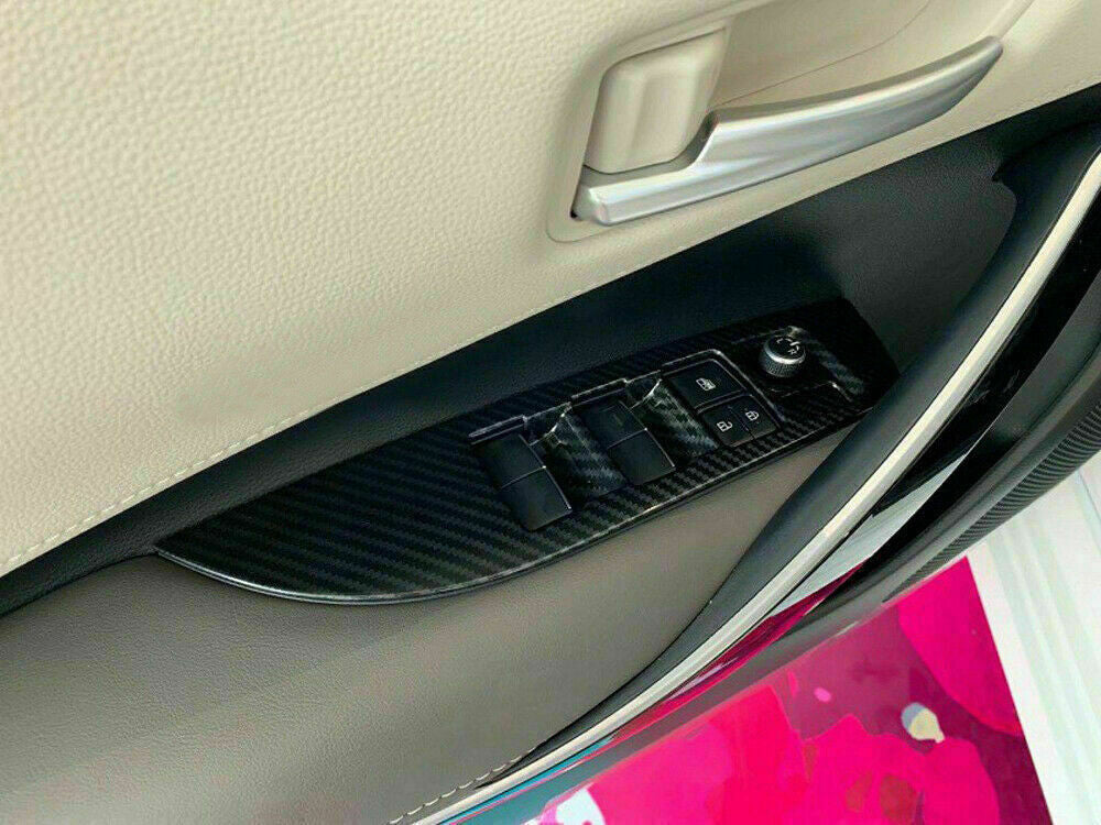 for Corolla Cross 2022-2024 Carbon Car Window Lock Lift Switch Button Panel Trim