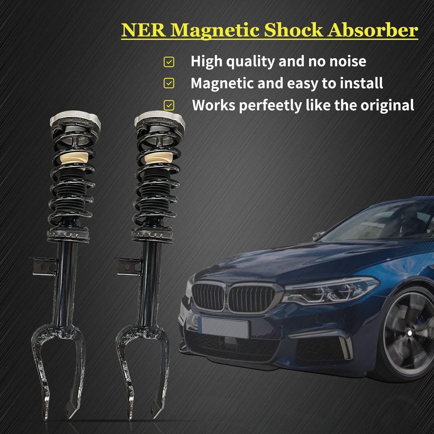 2-Piece Front Shock Strut Assembly with EDC for BMW E66, E65, 745Li, 750i, 760i, 760Li - Base