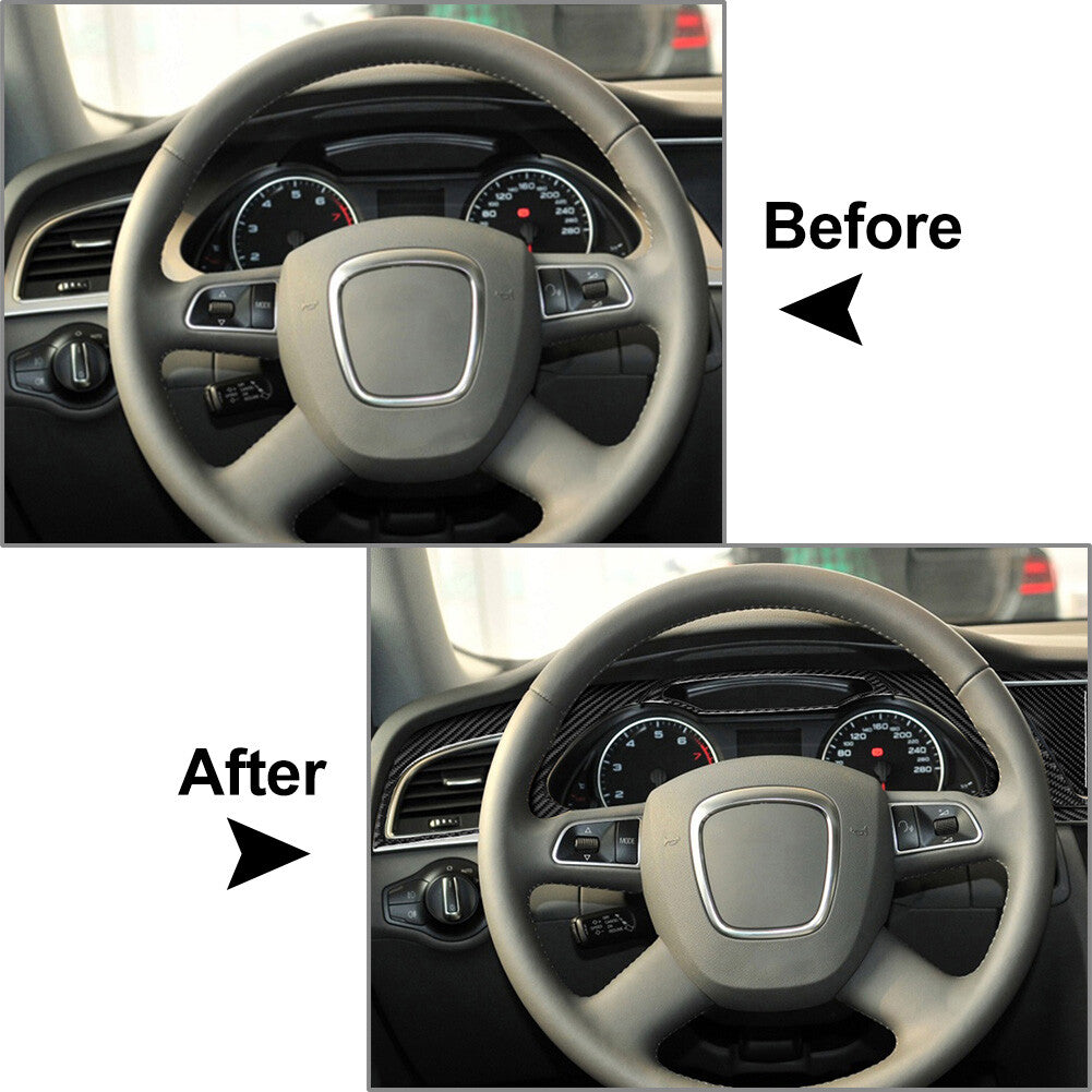 6 Pcs LHD Interior Dashboard Instrument Panel Trim Cover for Audi A4 2009-2010