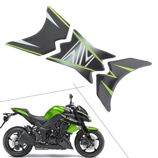 Motorcycle 3D Tank Pad Protector Decal Sticker for Kawasaki Z1000 Green