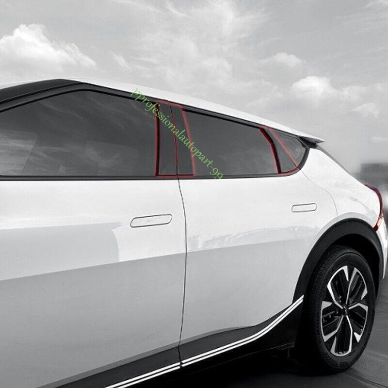 for Kia EV6 22-2024 Piano Black Pillar Posts Door Window Molding Strip Trims 6X