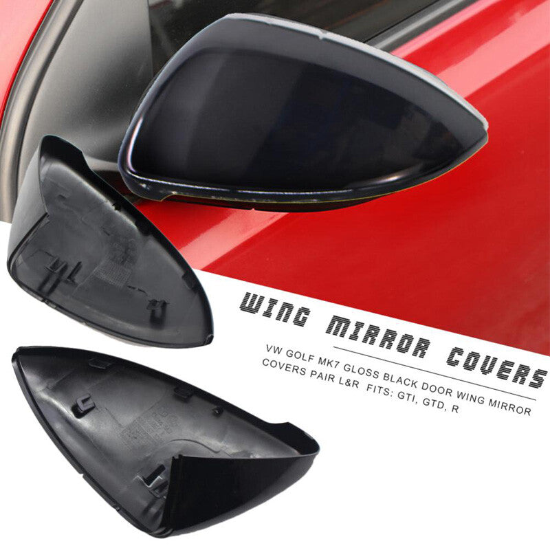 Black side mirror caps/mirror protectors for Volkswagen for Golf 7 MK7 GTI GTD 1 kit