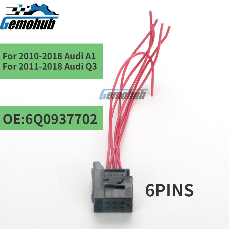 6pins 6Q0937702 Car Rear Tail Lamp Plug for 2010-2018 for Audi A1 2011-2018 for Audi Q3