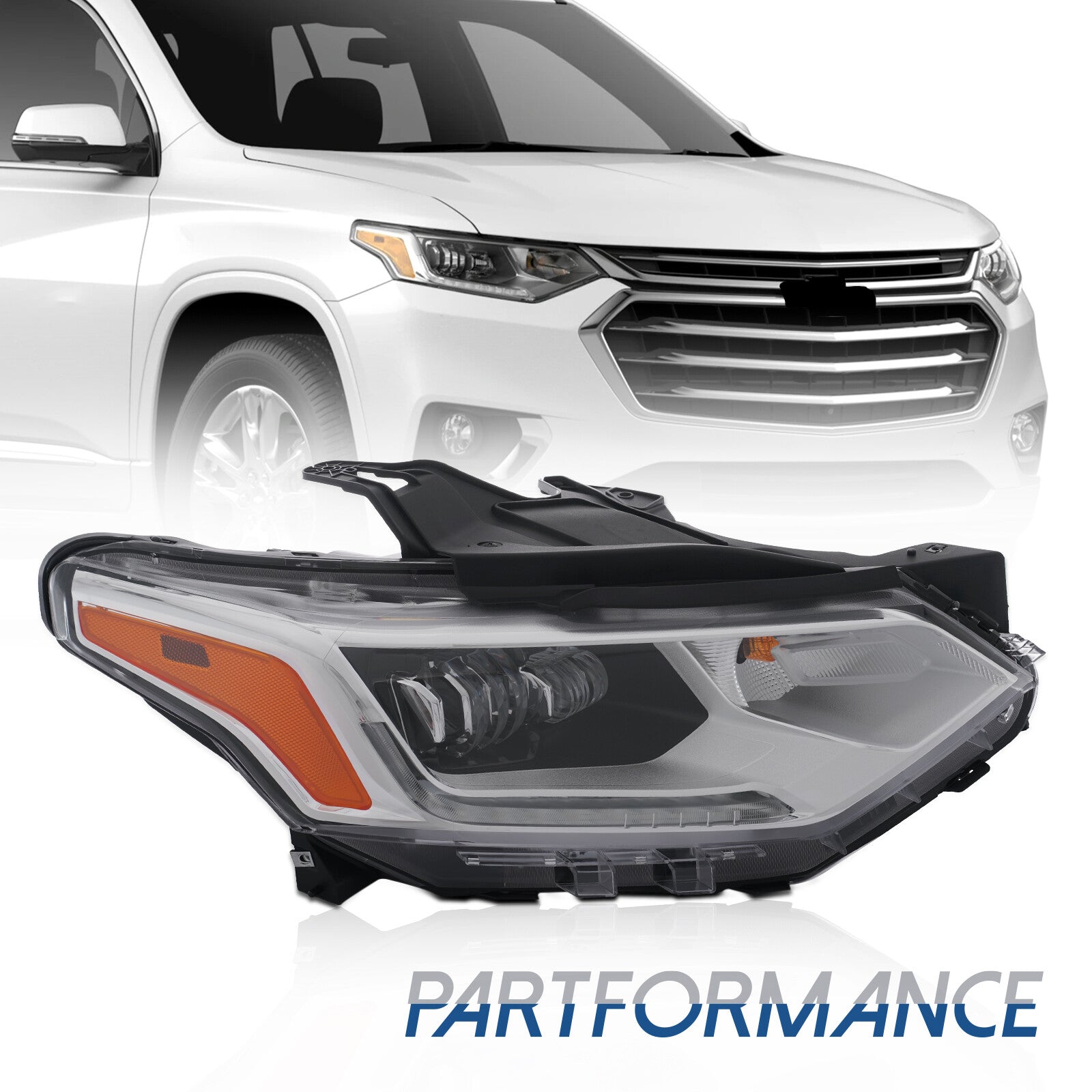 Applicable to 2018-2021 for Chevrolet Traverse LED type with DRL headlights on the passenger right side