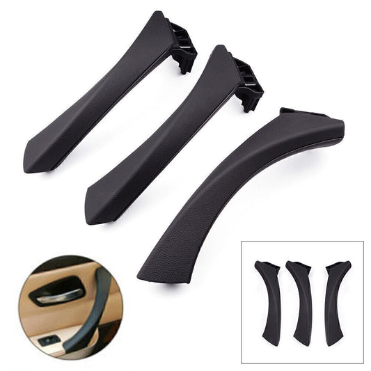 3xDoor Inner Panel Handle Pull Trim Cover Fit for BMW E90 3-Series Sedan Wagon Black