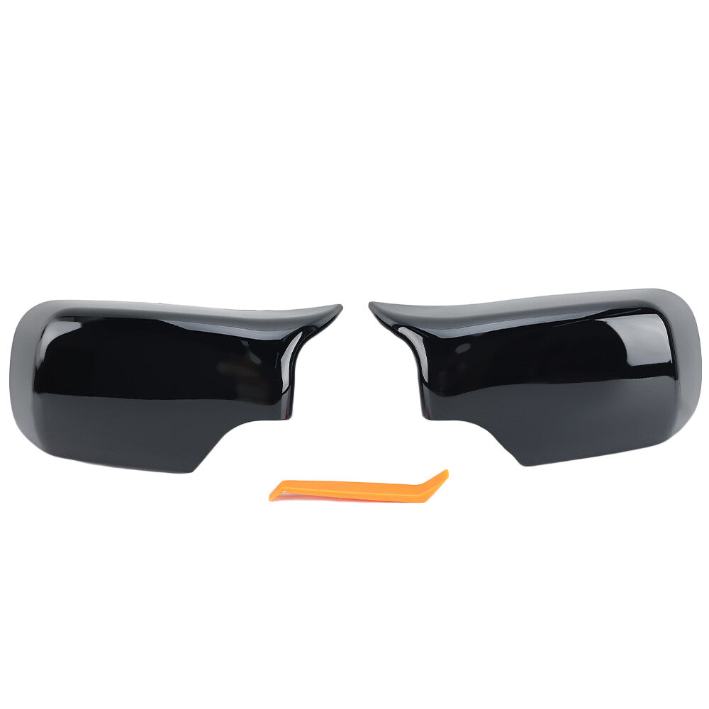 2¡Á F¨¹r for BMW 3er E46 4 T¨¹ren 1998-2005 M-Stil Spiegelkappen Geh?use Glanz Schwarz