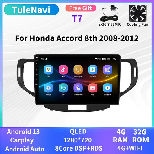Android for Honda for Accord 8 Euro for Acura TSX 2008-2012 CarPlay Car Radio GPS Player