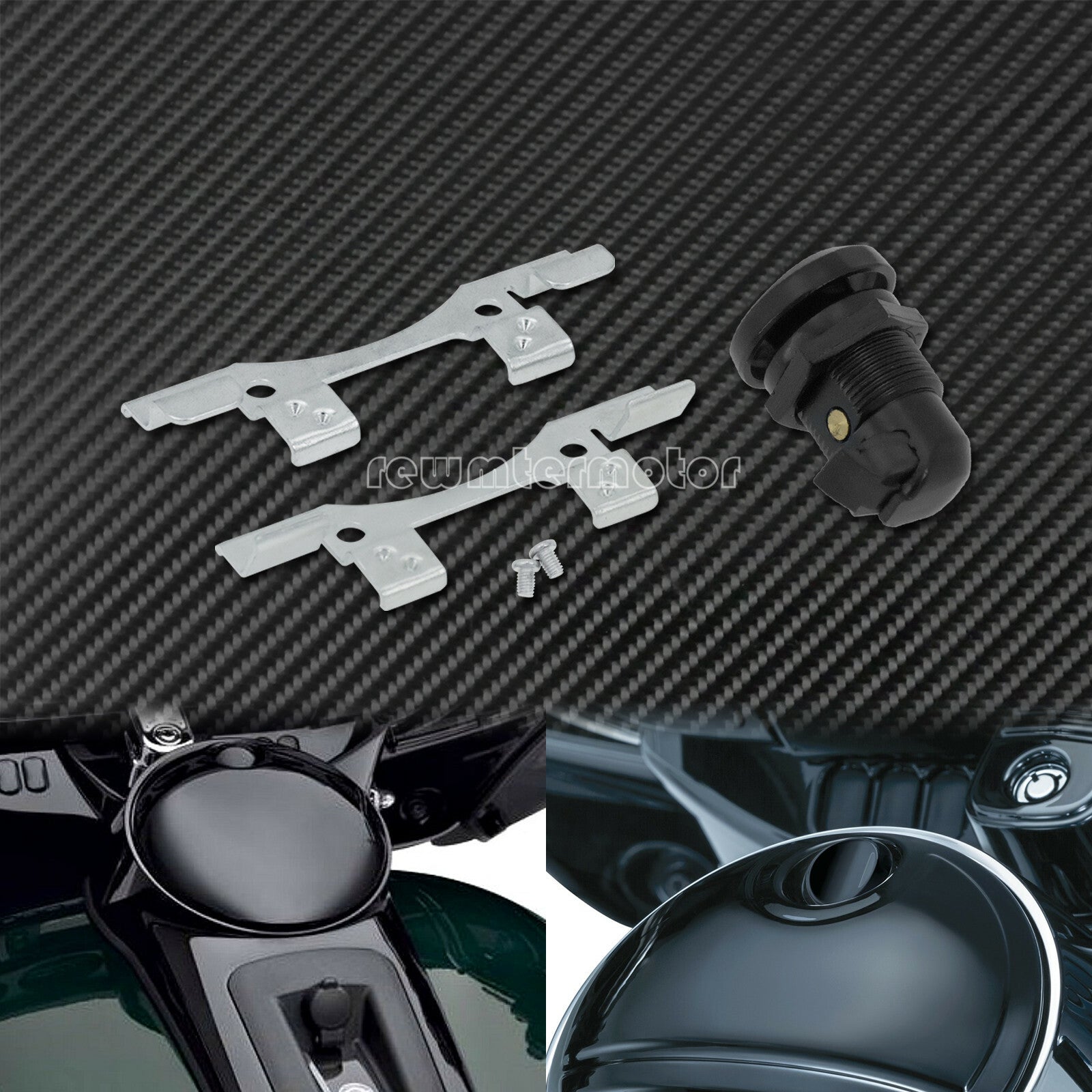 Motorcycle Fuel Door Latch Push Button Fit for Harley Touring Road Glide 92-2023