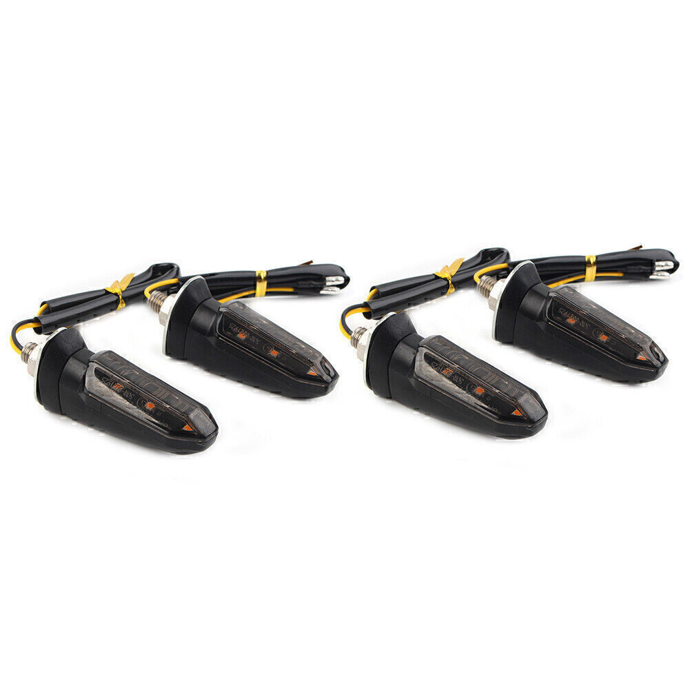 4X Universal Motorcycle LED Turn Signal Indicator Amber Blinker Light Lamp Smoke