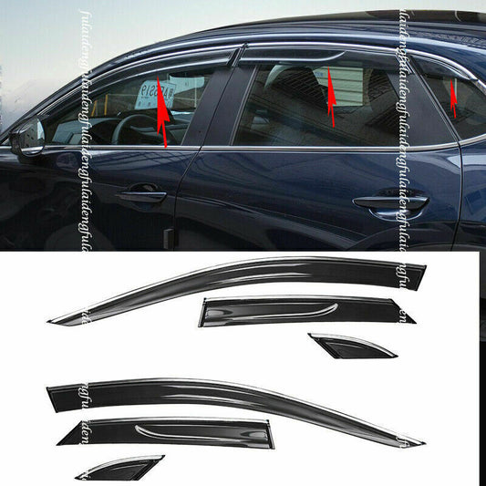 for Mazda CX-30 20-22 Black Window Visor Vent Sun Shade Rain Guard Deflector 6x