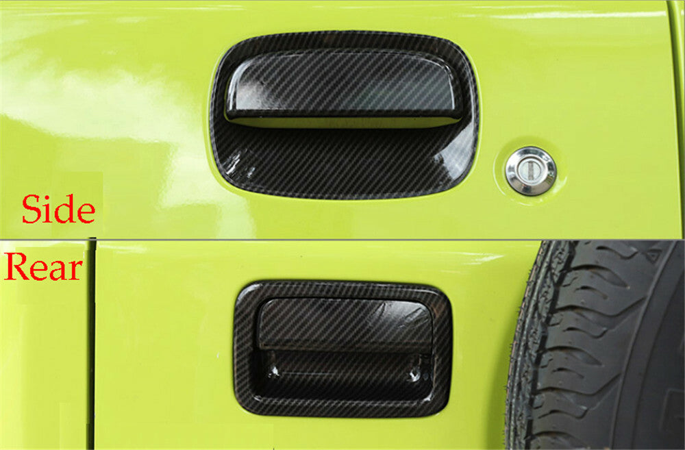 6¡ÁCarbon Fiber ABS Side  Rear Tailgate Handle Bowl Cover for Suzuki for Jimny 2019+