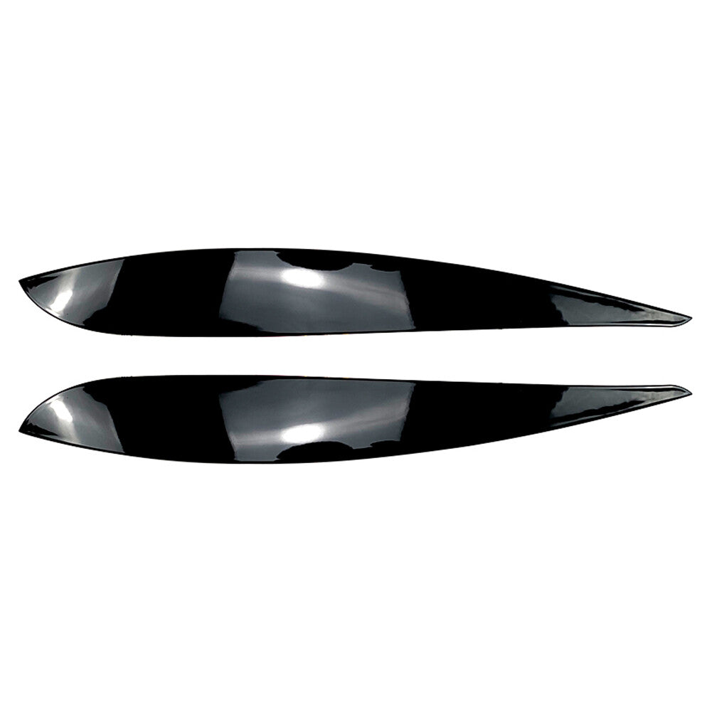 Headlight Eyebrow Eyelid Molding Trim Lid Cover Black for VW Polo 9N 2005-2009