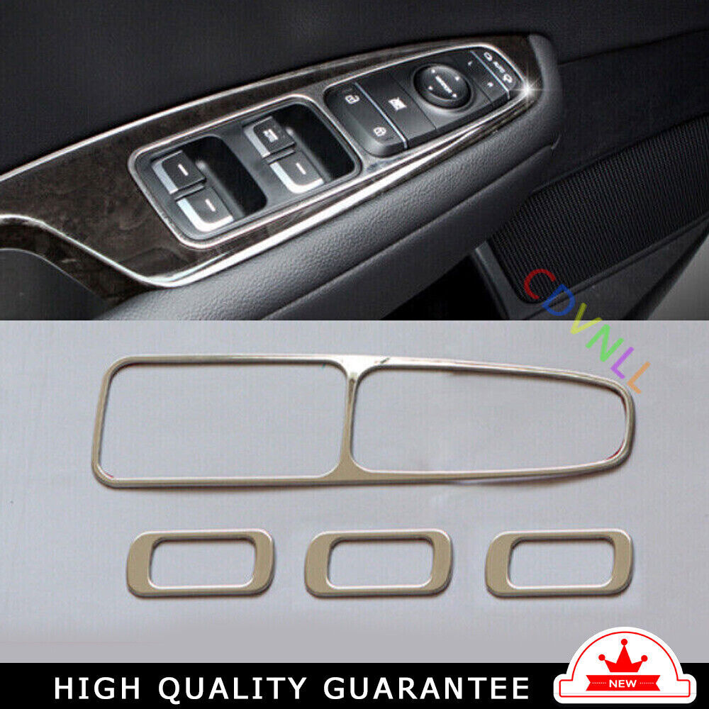 Glass Window Lifting Lock Frame Trim 4 for Kia K5 Optima Pro 16-20 Silver Steel
