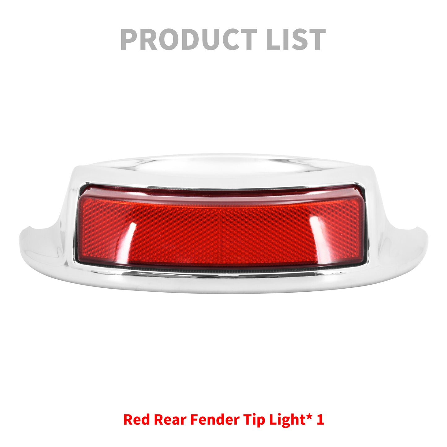 Chrome Rear Fender Tip Brake Light Red Lens for Harley Electra Road Glide 09-23