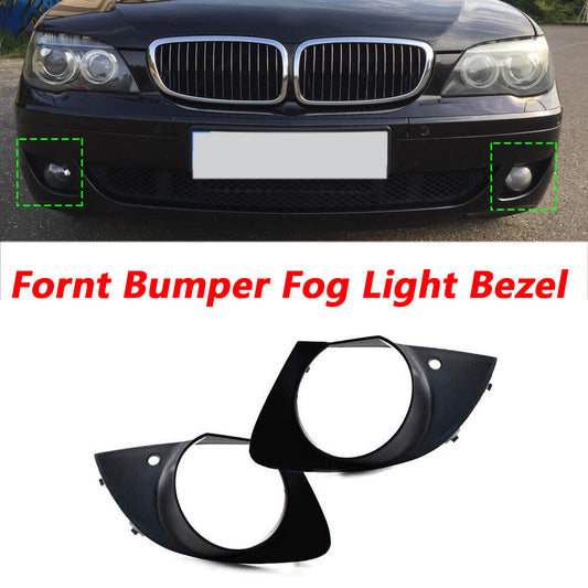 Pair Front bumper Fog Light Bezel for BMW 7 Series E65 E66 2006-2008 51117142180