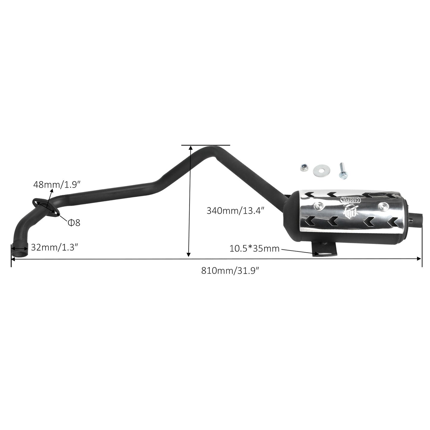 Exhaust muffler 110cc 125cc Taodao cooler all-terrain vehicle four-wheel off-road bicycle 4-wheel vehicle
