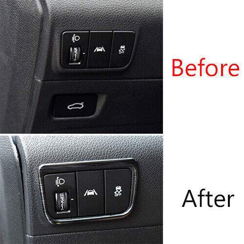 Car Inner Headlight Button Frame Cover Trim for Kia K5 2021-2022 Black Titanium