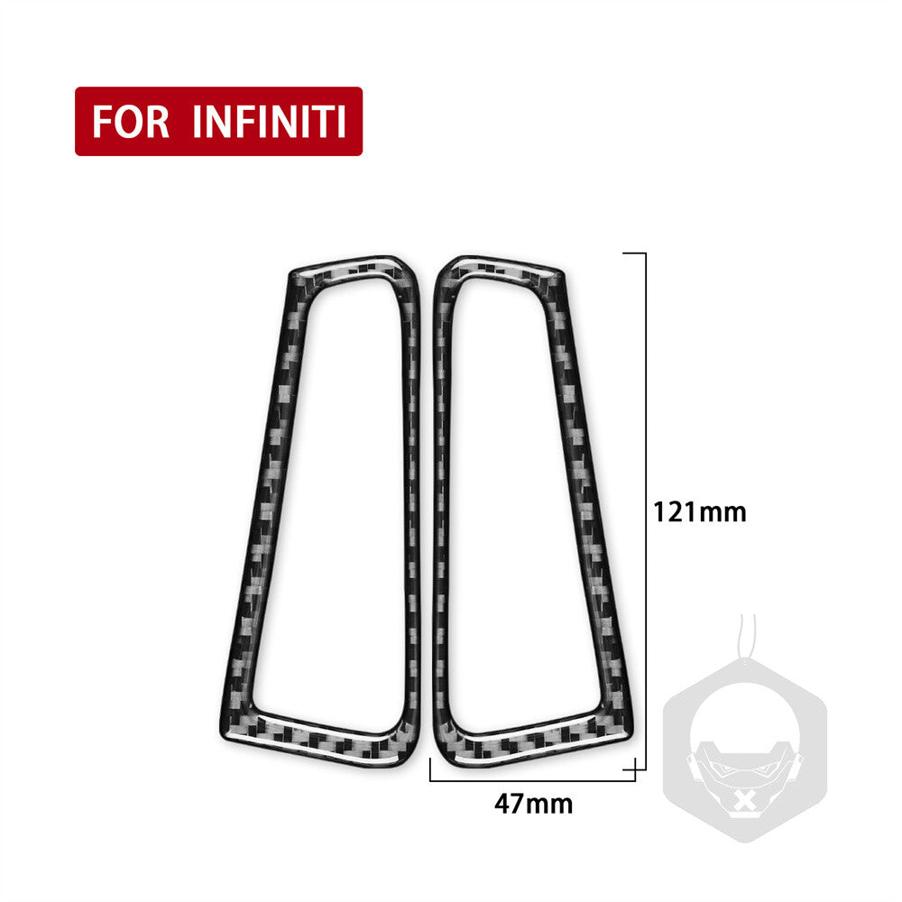 2¡ÁCarbon Fiber Demist Air Vent Outlet Ring Trim for Infiniti G37 Sedan 2007-2013