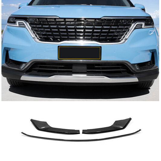 for Kia Carnival 22-23 Carbon Fiber Bumper lower Grille Fog Lamp Eyelid Trim 3x