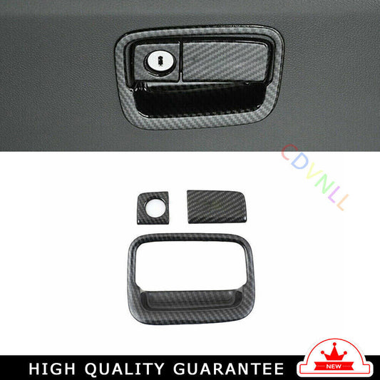 for Co -Pilot Storage Box Handle Sticker Trim 3 for Honda CRV 2017-22 Carbon Fiber