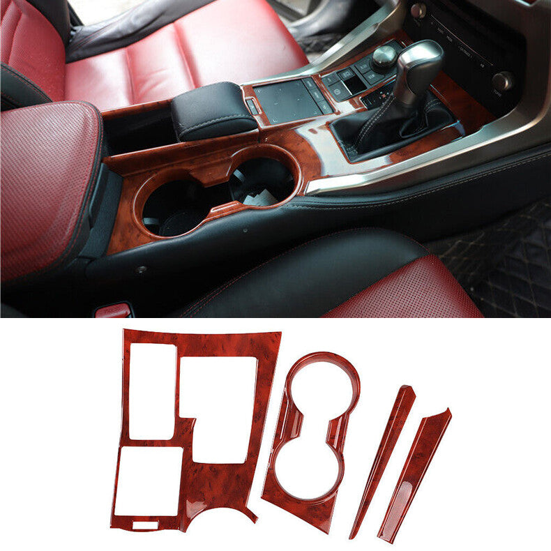 for Lexus NX200t 300h 2015-2021 Wood Grain Gear Shift Box Panel Cover Trim kit