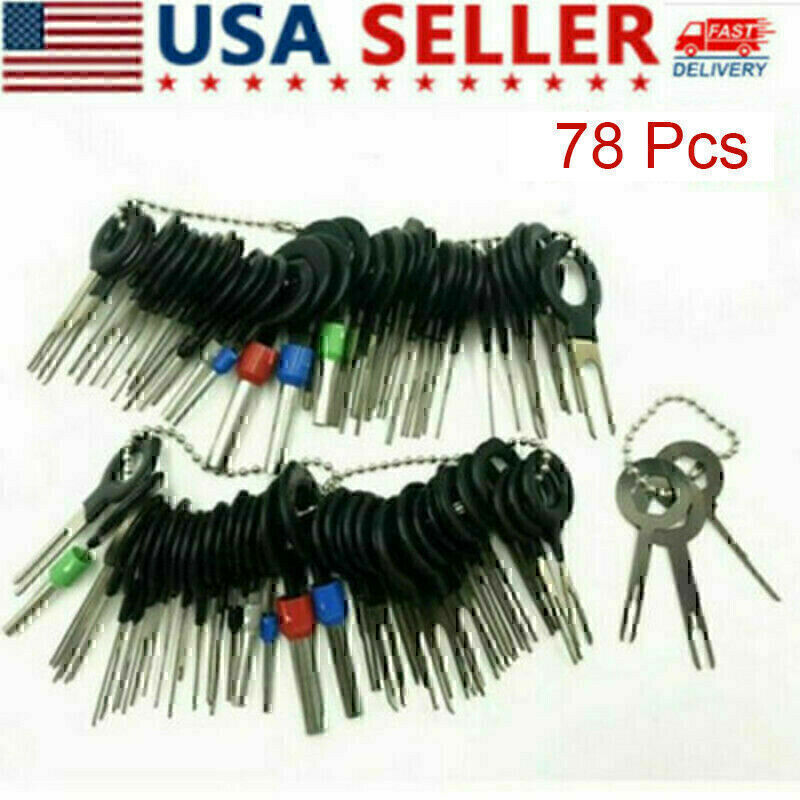 78Pcs Wire Terminal Removal Tool Car Electrical Wiring Crimp Connector Pin Kit