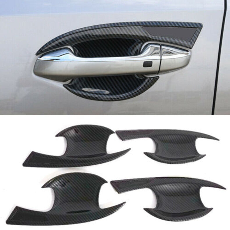 Carbon Fiber Car Door Handle Bowl molding Cover Trim 4x for Kia Forte 2019-2021