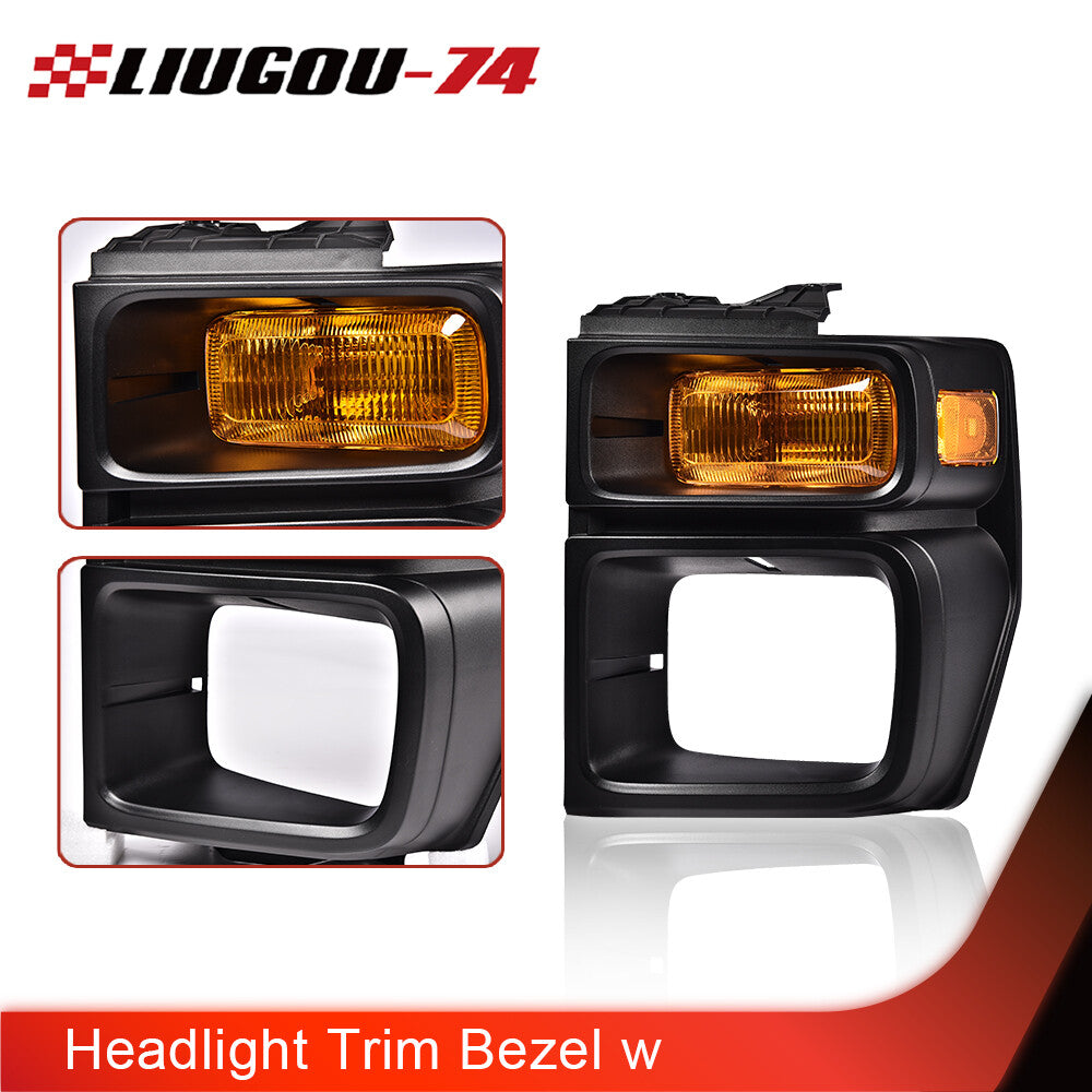 Suitable for Ford E150, E250, and E350 headlight trim bezels and parking turn signals.