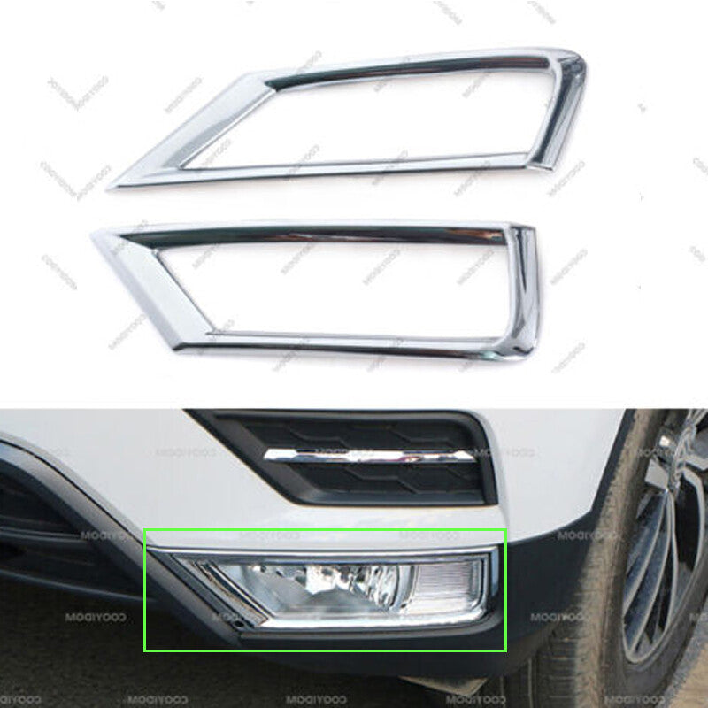 1 Pair Front Bumper Fog Light Cover Trim for VW for Tiguan 2017-2019