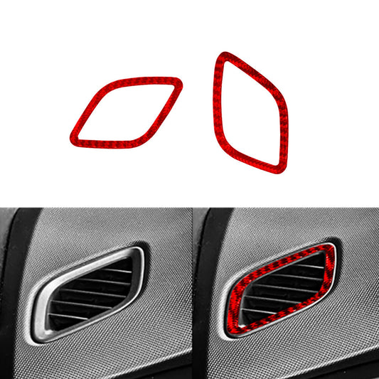 2X Red Carbon Fiber Defogging Vent Outlet Cover for Hyundai for Veloster JS 2019-22
