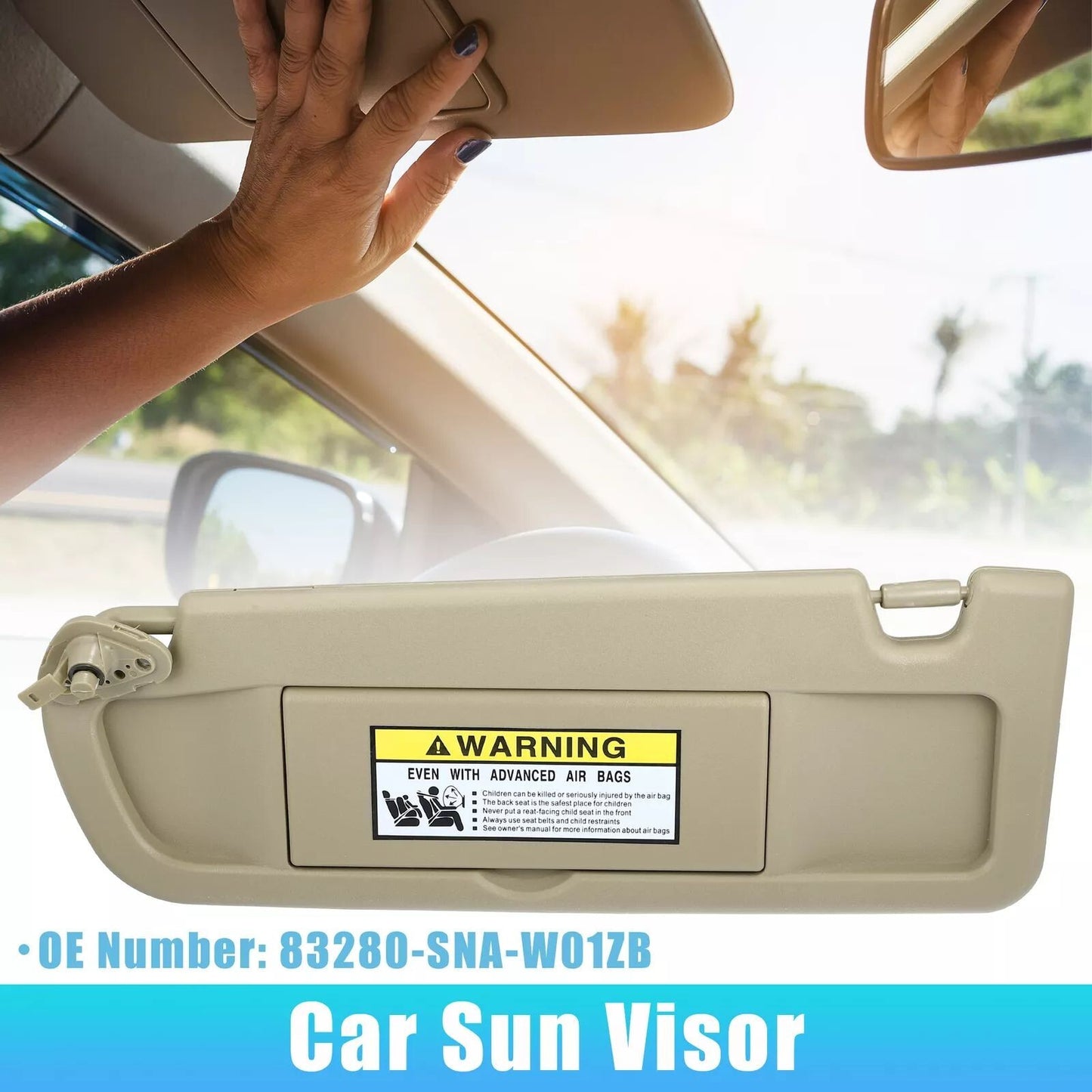 Front left sun visor for Honda for Civic 2006 - 2011 83280-SNA-W01ZB Beige