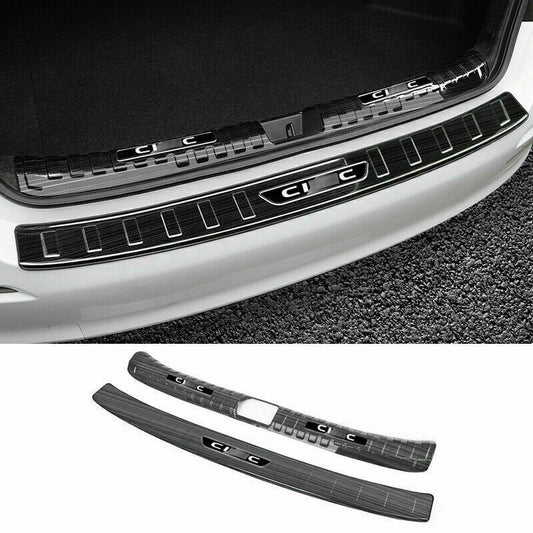 for Honda for Civic 2022-23 Black Steel Rear Trunk Bumper Protector Guard cover Trim
