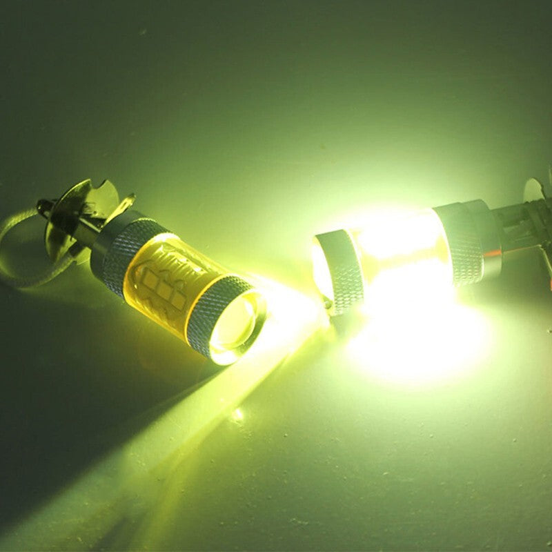 H3 16SMD LED Bulb Fog for Cars and Trucks, Low Power Consumption 12-24V DC, Yellow