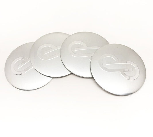 4-pack 45mm Enkei wheel stickers, hub stickers, rim stickers, silver