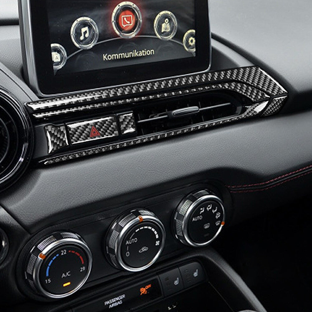 for Mazda MX-5 2016-2020 Carbon Fiber Interior Center Air Vent Outlet Cover Trim